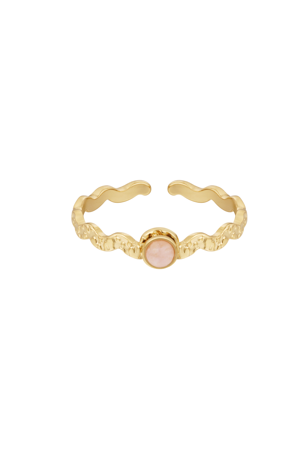 Lockenring mit Stein - rosa h5 