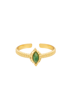 Ring elongated stone - green h5 