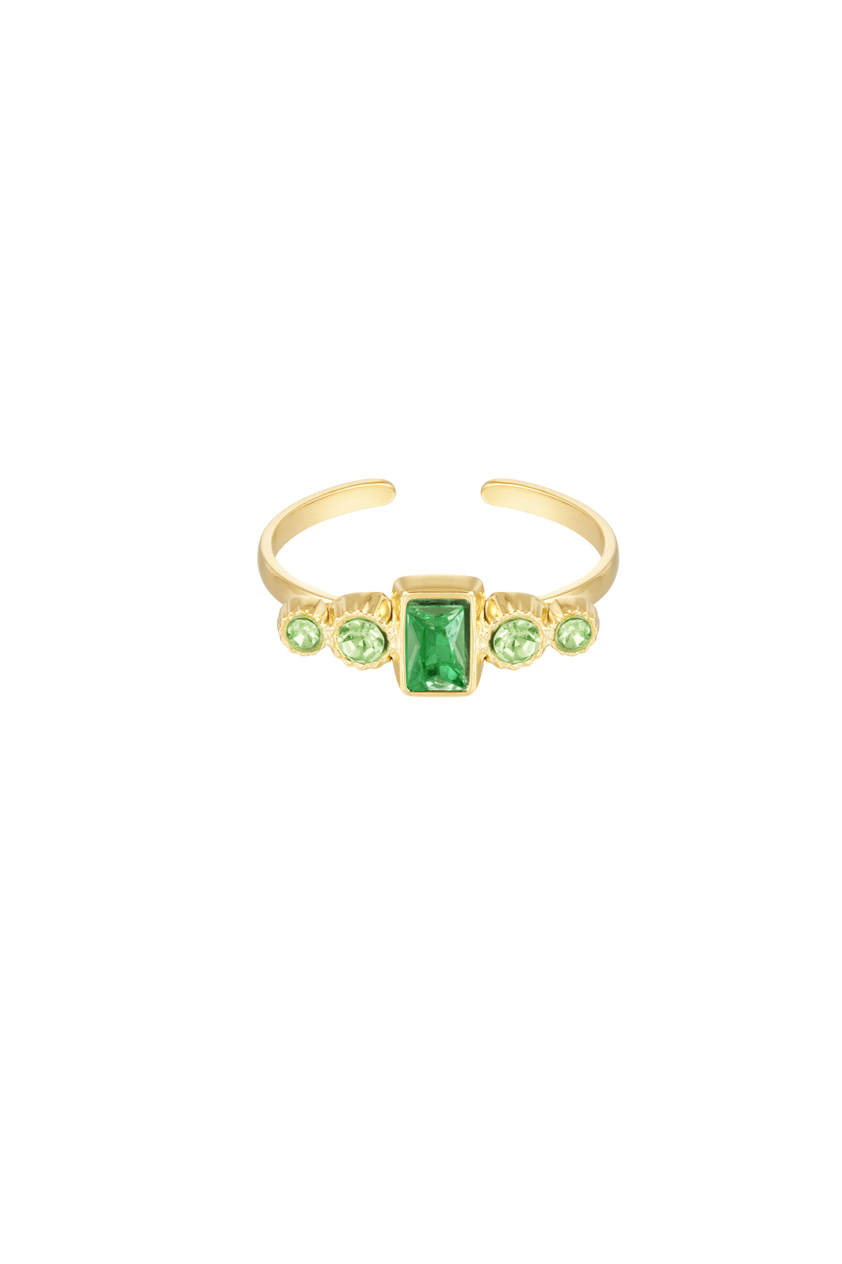 Ring green stone - gold