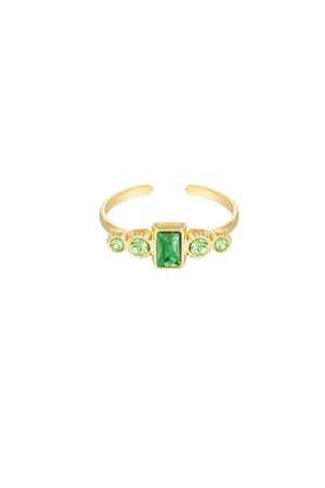 Ring green stone - gold h5 