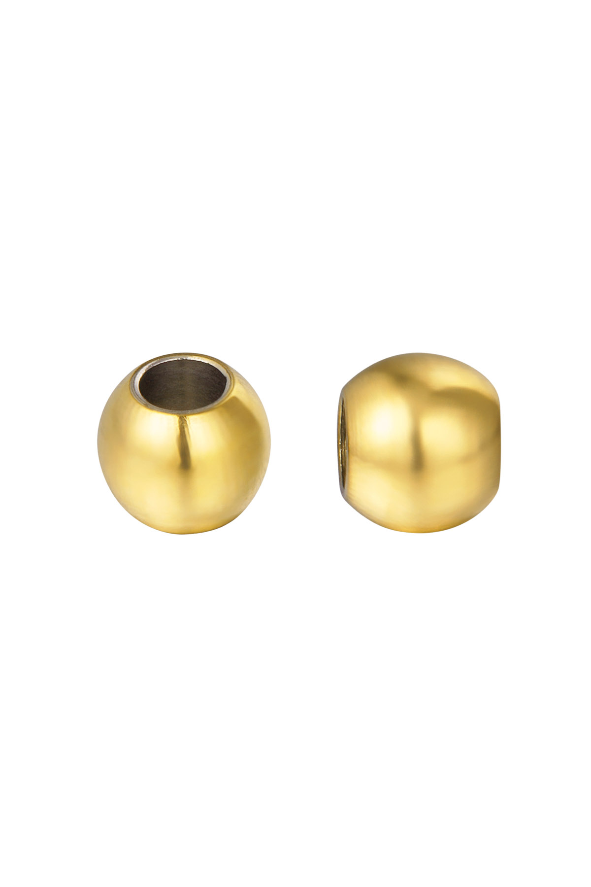 Perlas espaciadas DIY redondas grandes - dorado
