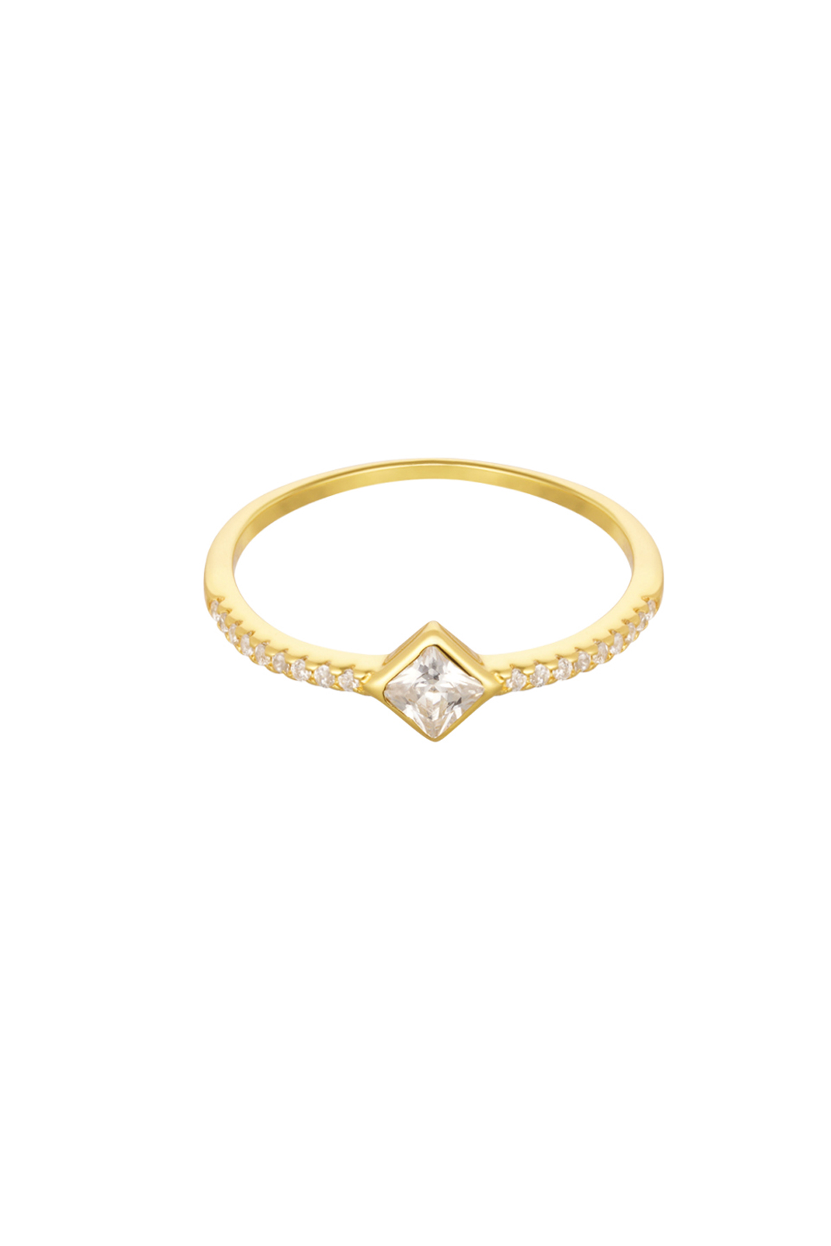 Ring with diamond rhinestones - 925 silver -18 h5 