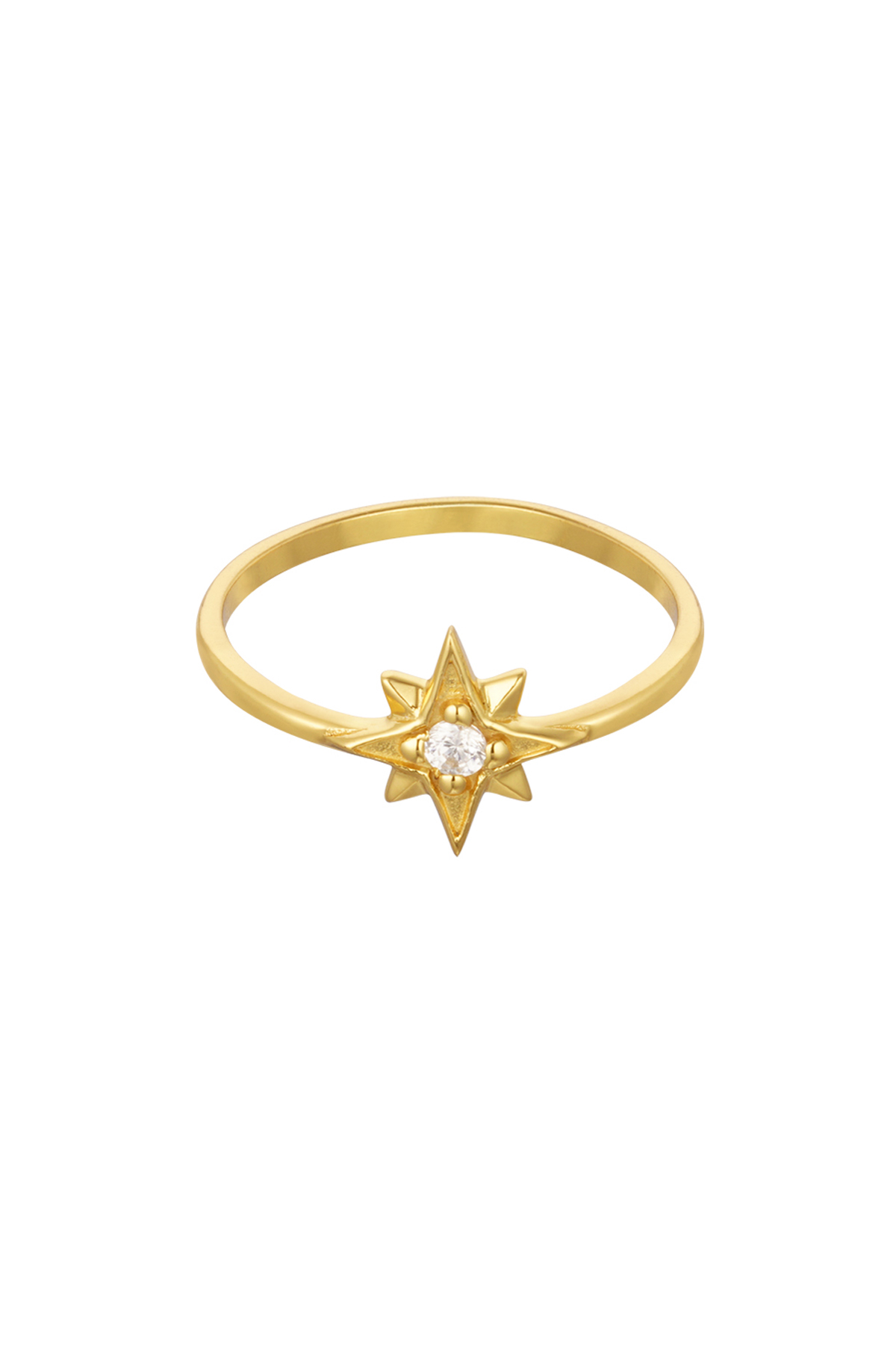 Ring double star - 925 silver - Gold - 17 h5 