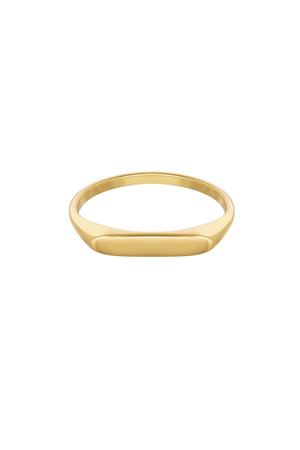 925 Silver Simple Ring - Gold - 16 h5 