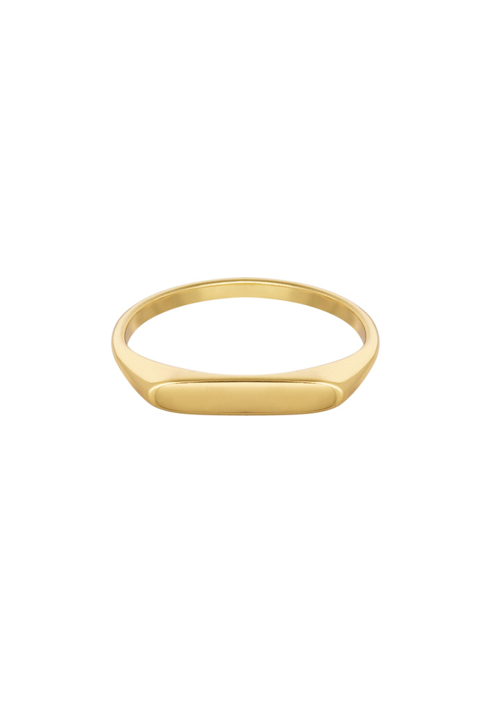 925 Silver Simple Ring - Gold - 16 