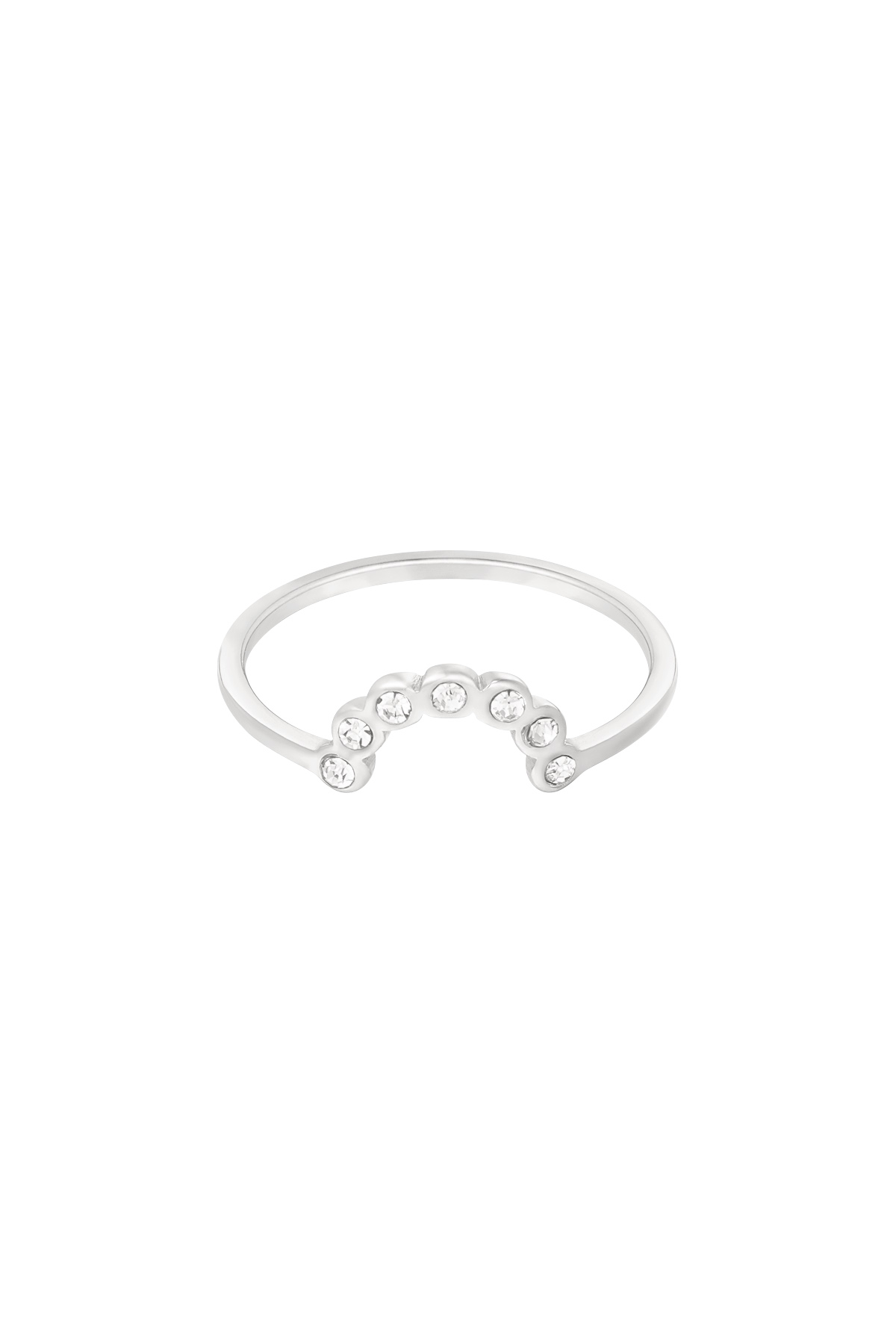 Ring moon with stones - Silver Color color