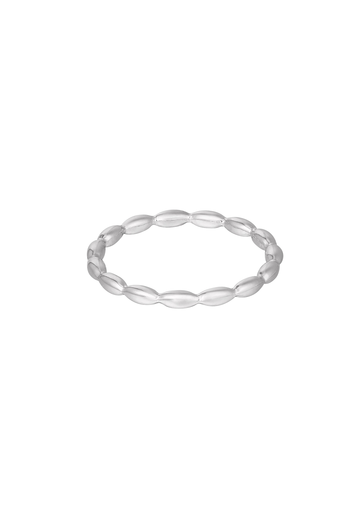 Ring verbonden ovalen - zilver 