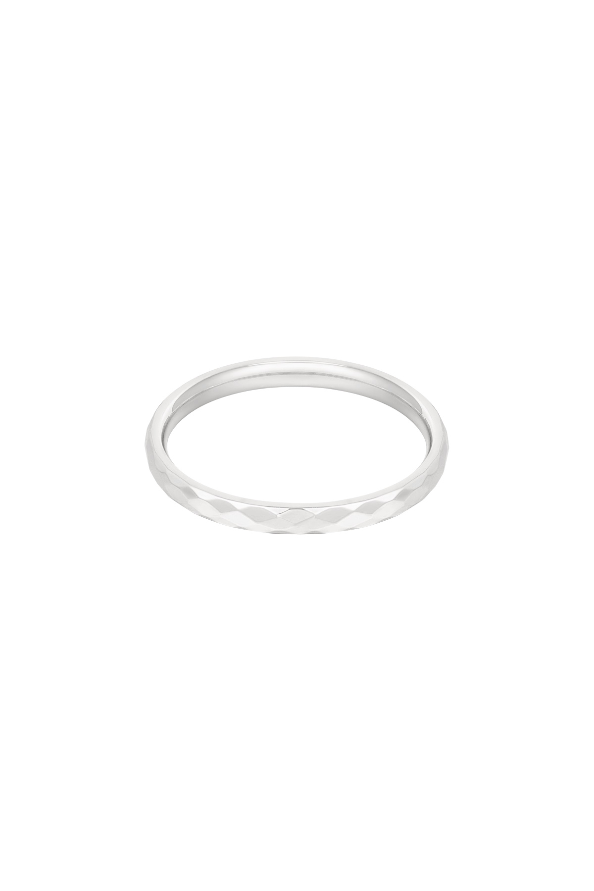 Ring ruitjesprint - zilver h5 