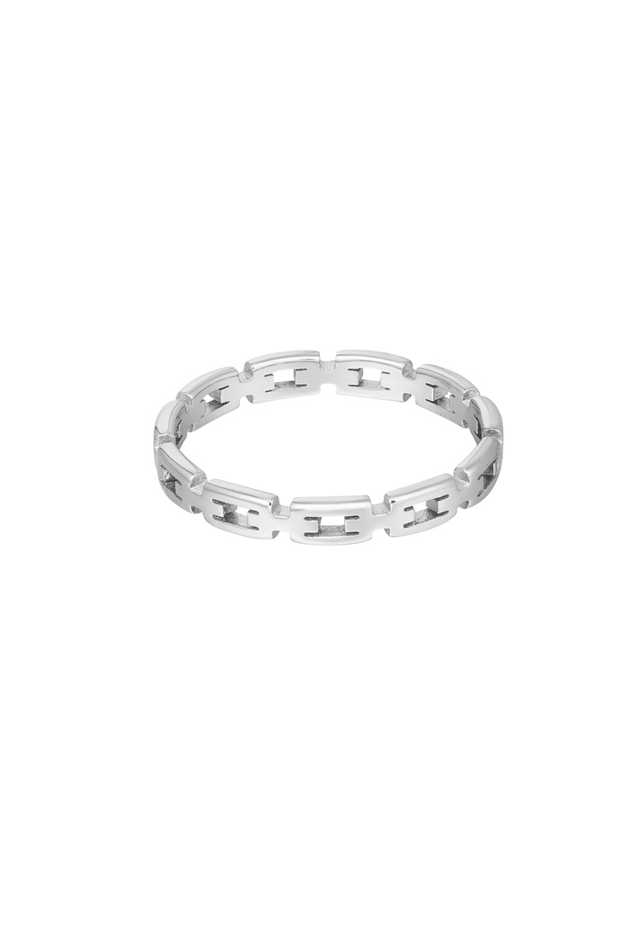 Ring with links - silver 