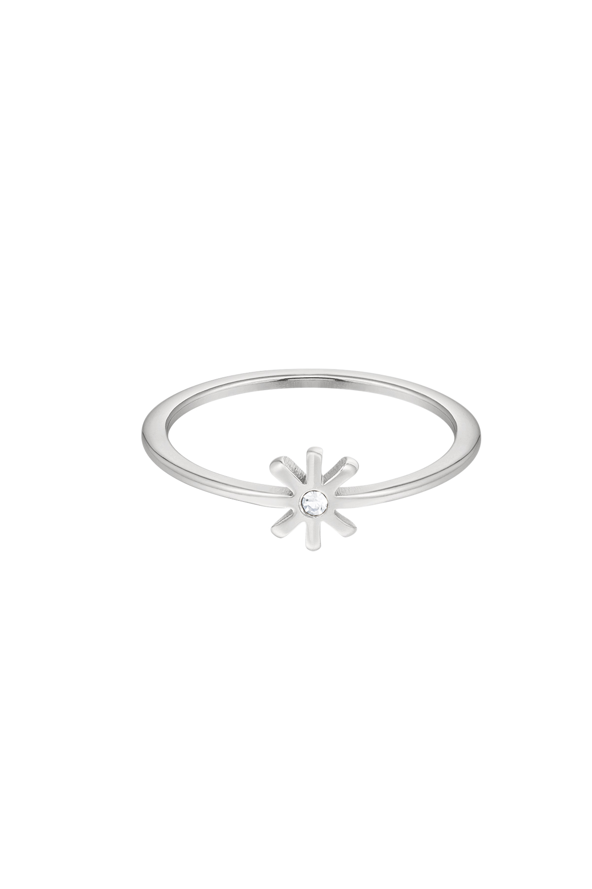Anello fiore sottile - argento