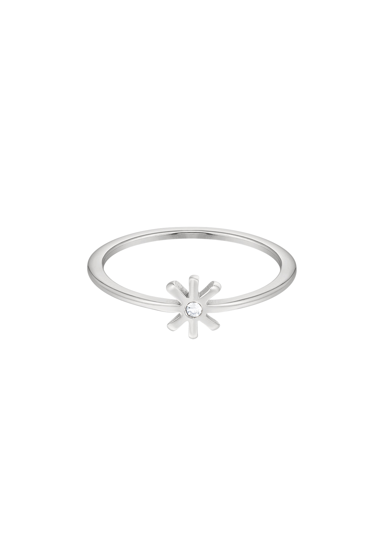 Ring dezente Blume - Silber h5 