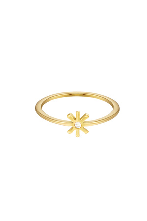 Ring subtiele bloem - goud h5 