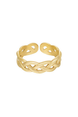 Ring gevlochten - goud h5 