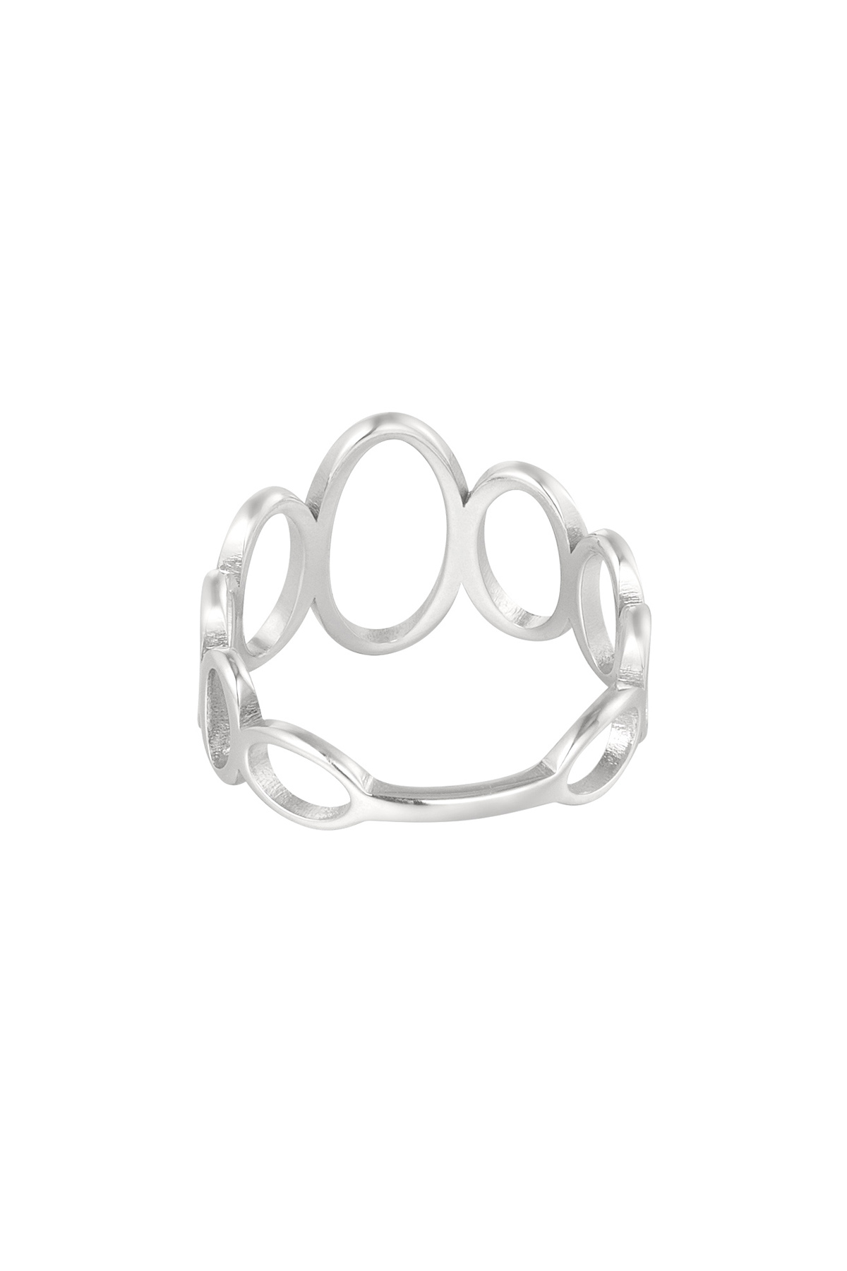 Ring open rondjes - zilver h5 Afbeelding3