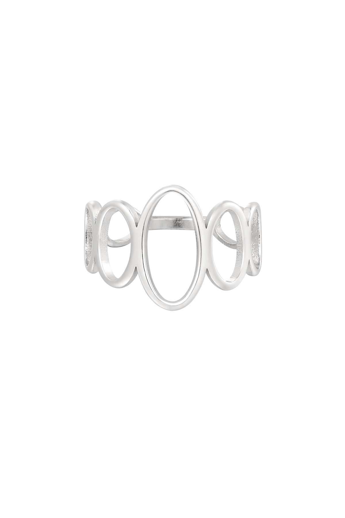 Ring open rondjes - zilver