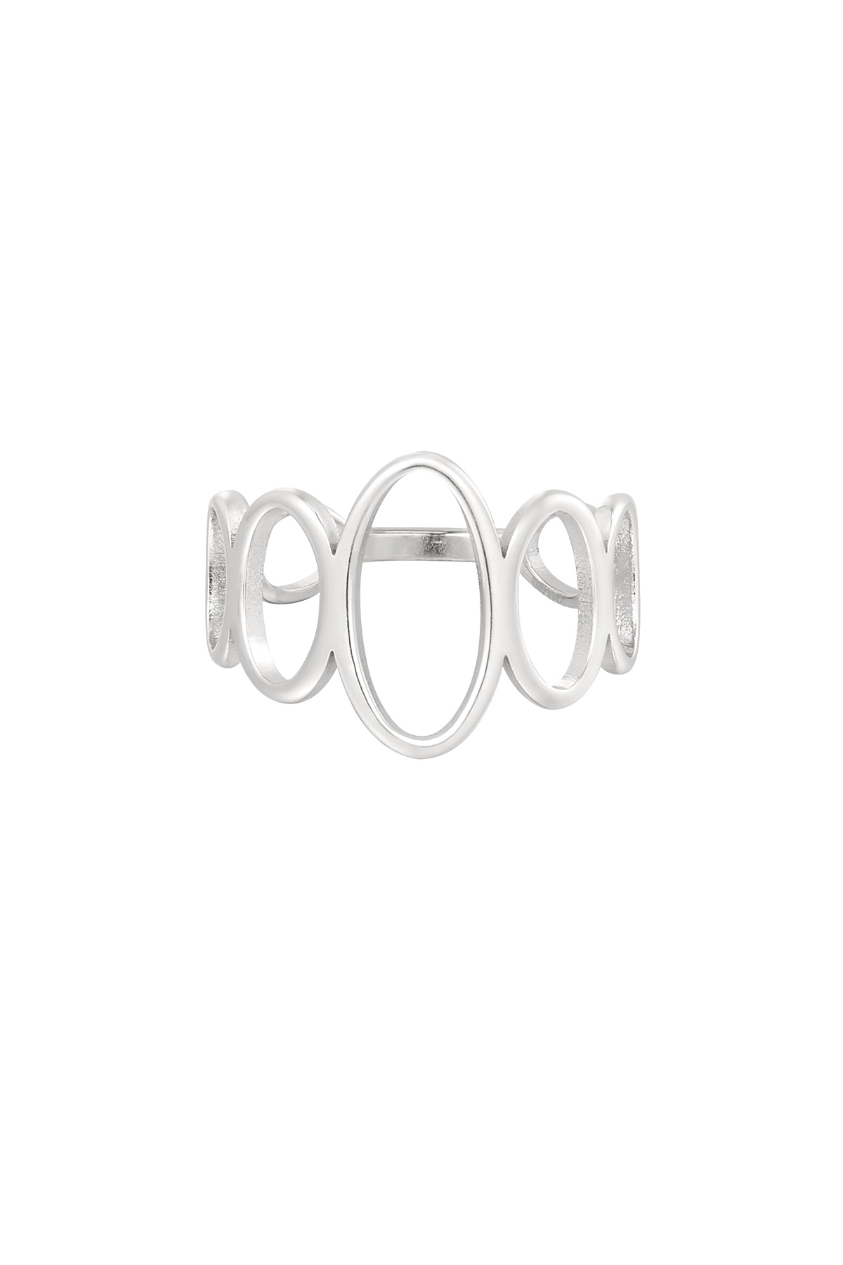 Ring open circles - Silver Color color