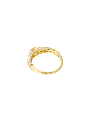 Ring basic met steen - goud - 16 h5 Afbeelding6