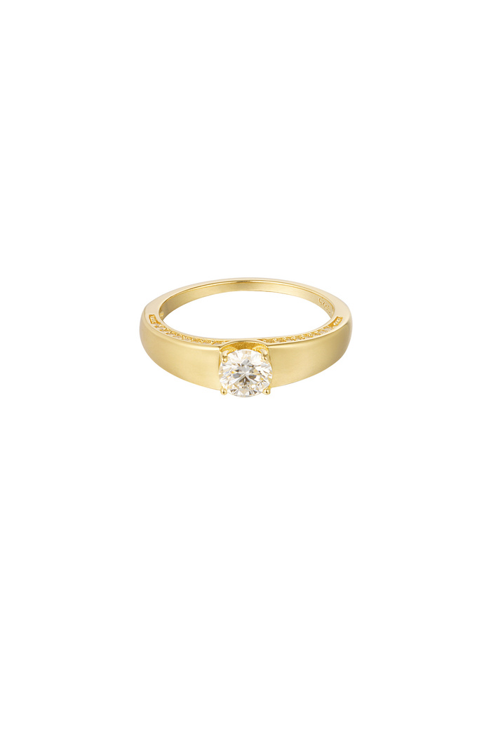 Ring basic with stone - gold - 16 