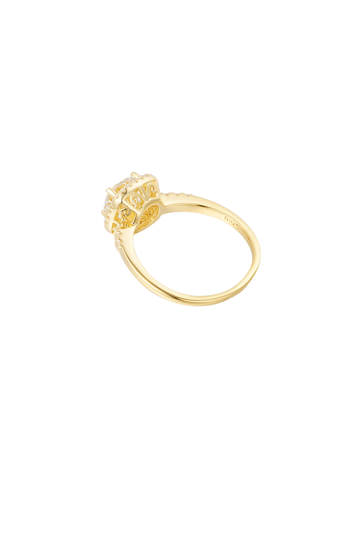 Ring square stone - gold - 17 h5 Picture5