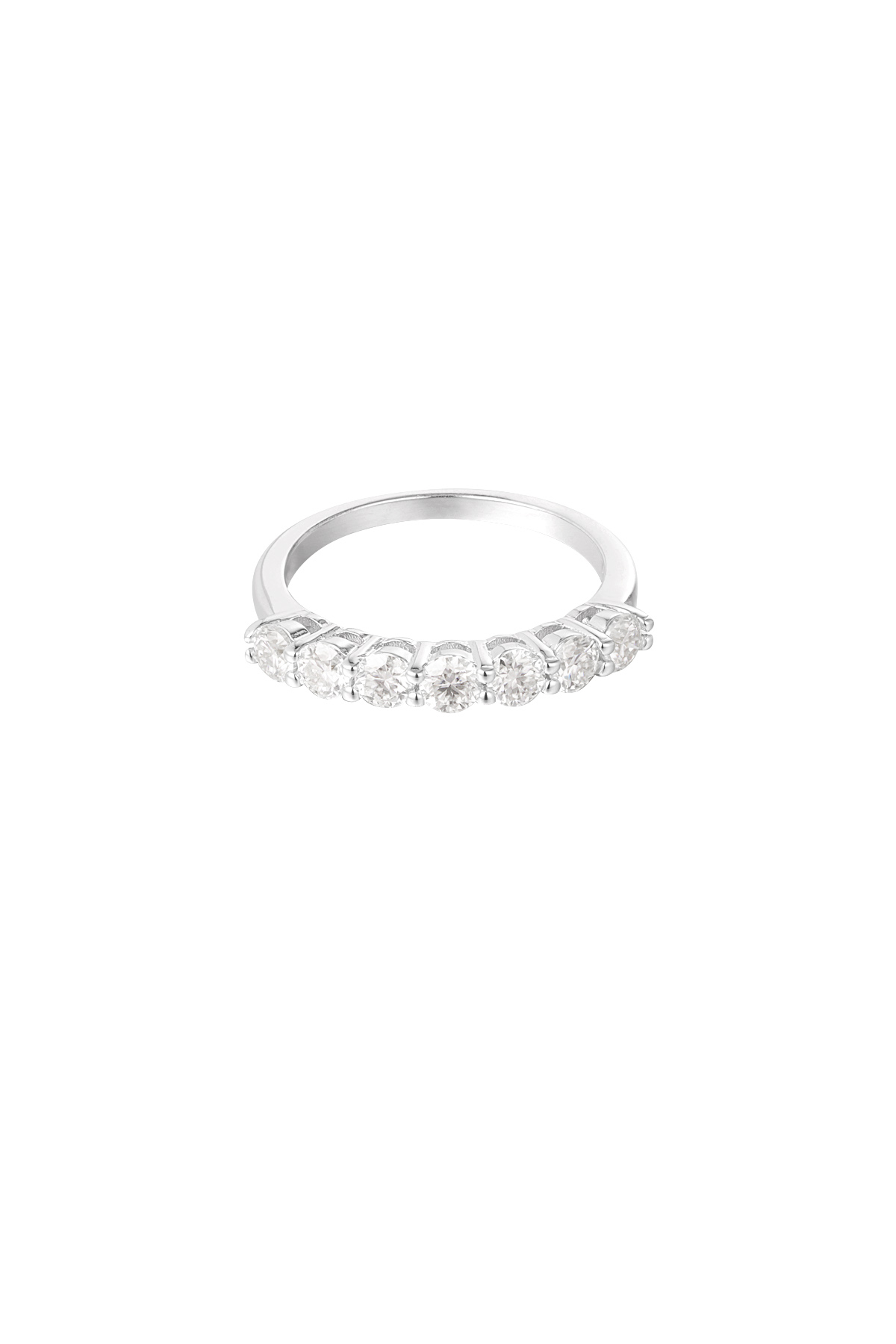 Bague petites pierres dans une rangée - argent - 16 