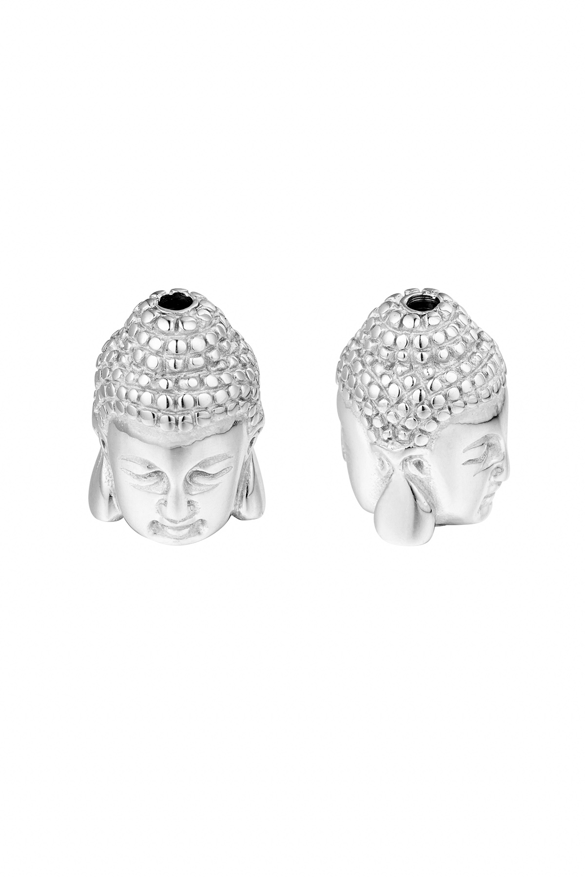 DIY charm double buddha - silver