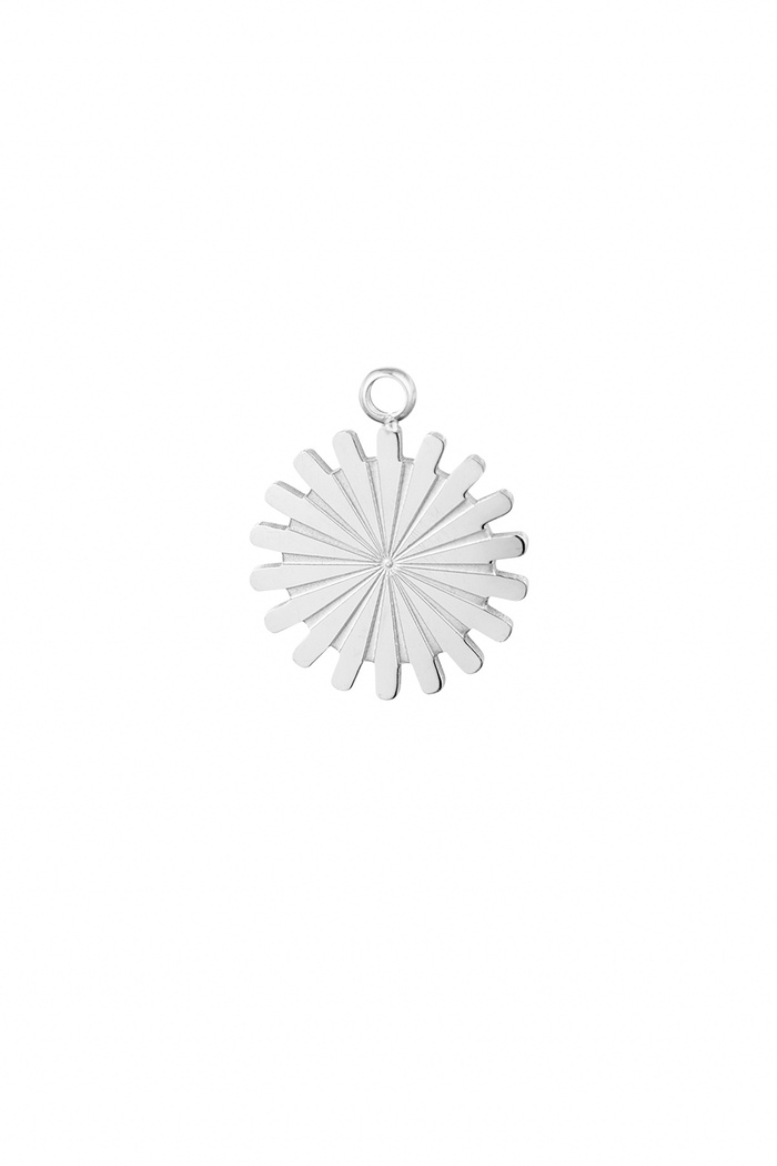 Charm round with corners - silver 