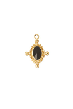 DIY charm spark with black stone - black gold h5 