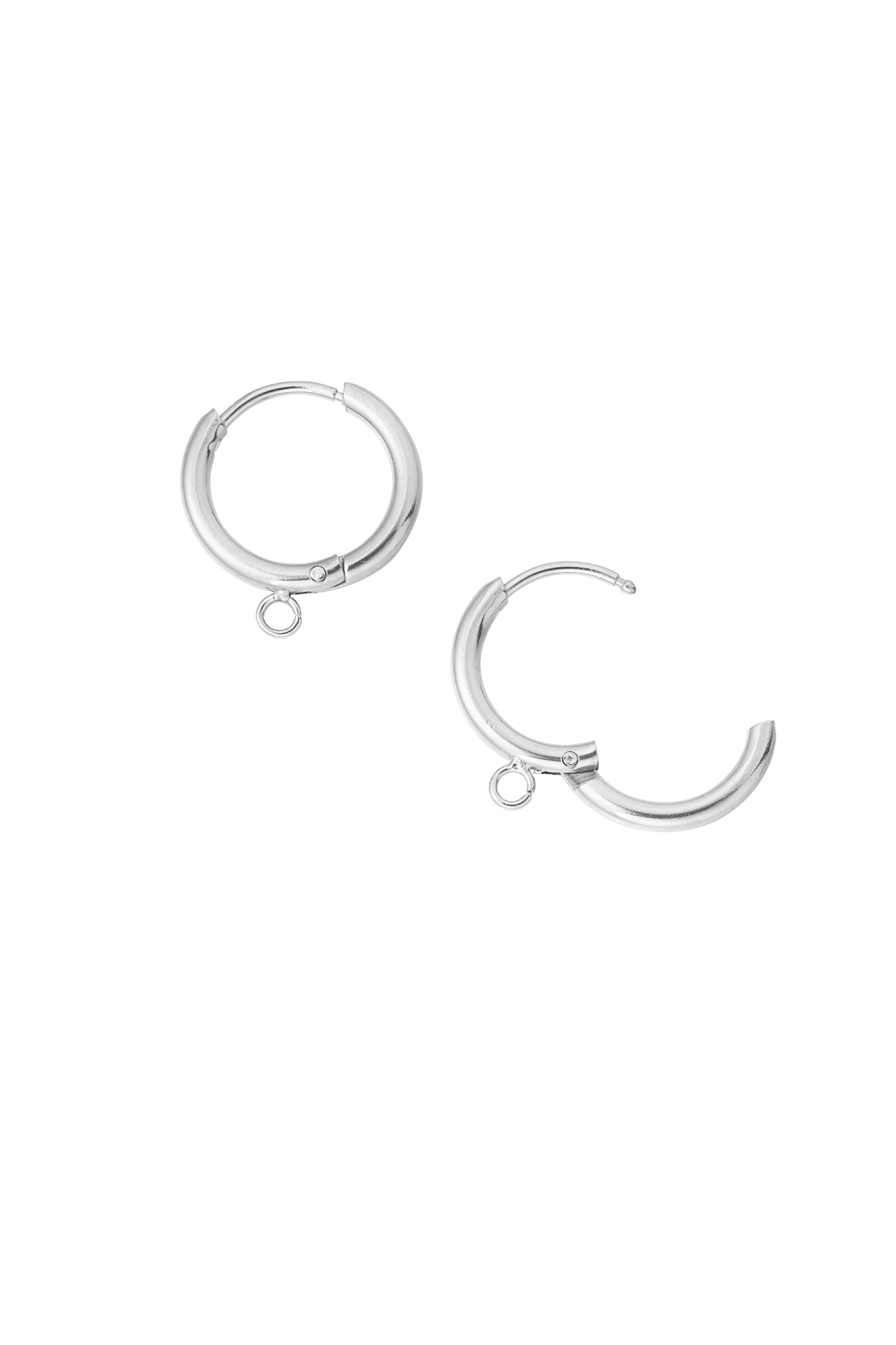 DIY earring with one opening - silver h5 