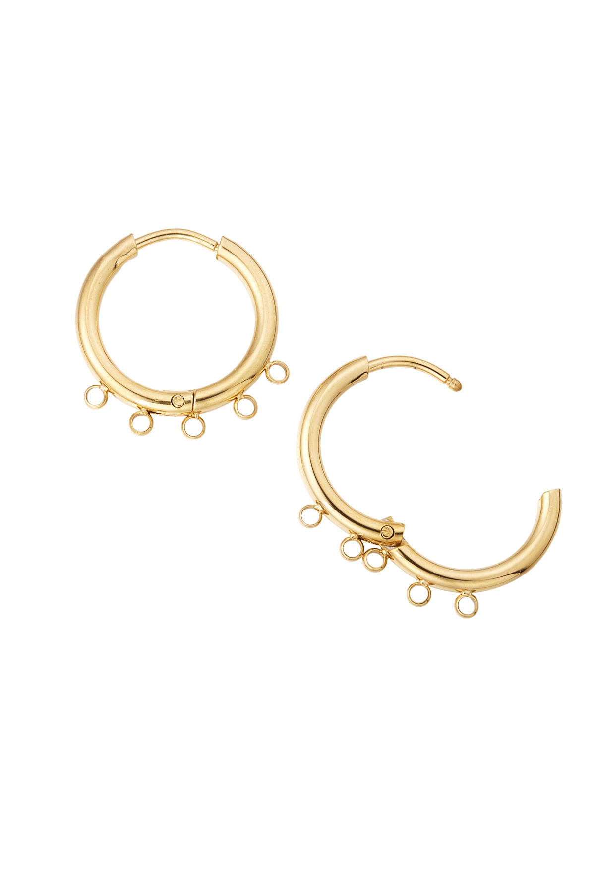 DIY earring with five holes - gold