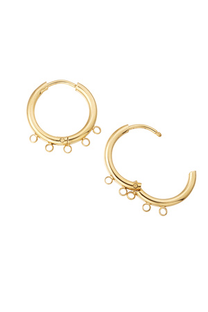 DIY earring with five holes - gold h5 
