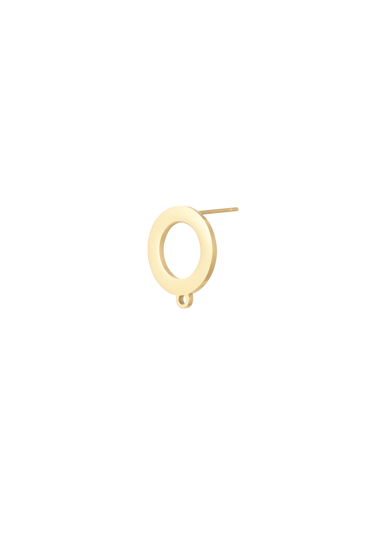 Cerchio a bottone per orecchio - acciaio inossidabile color oro h5 