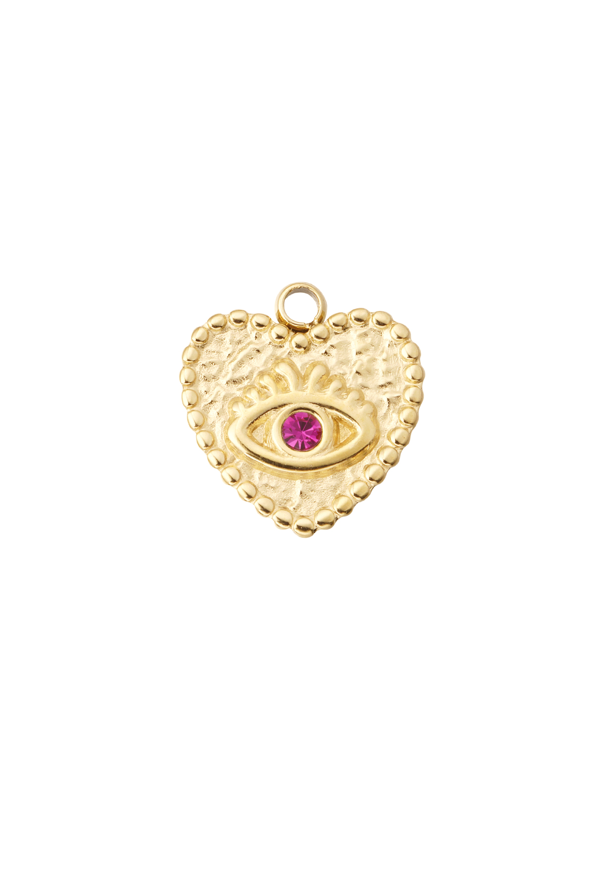 DIY-Charm-Herz mit Auge und Stein – Roségold