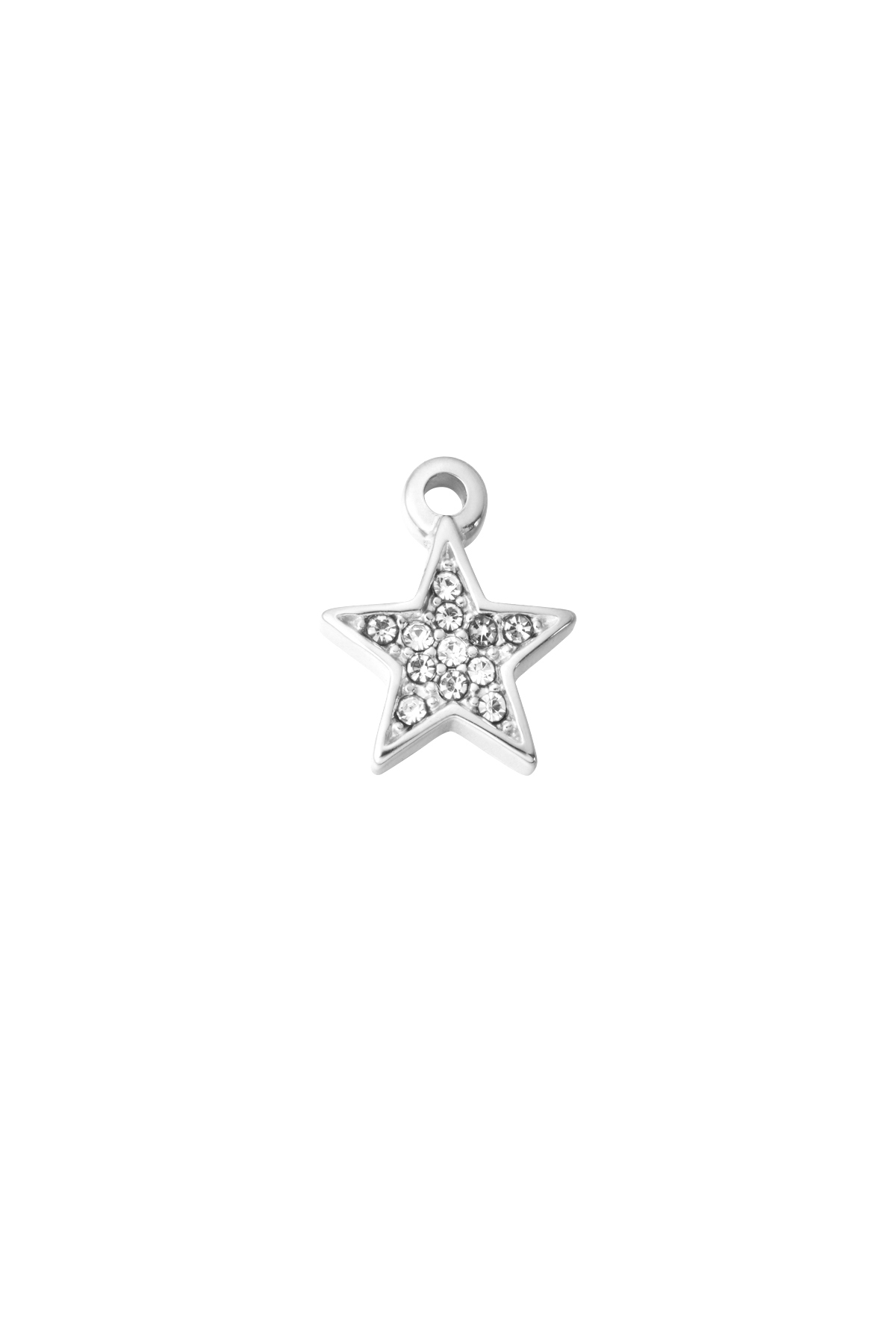 DIY Charm Stern mit Steinen - Silber