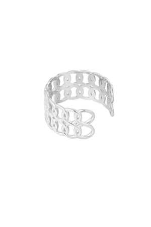 Ring bijzondere schakel - zilver h5 Afbeelding4