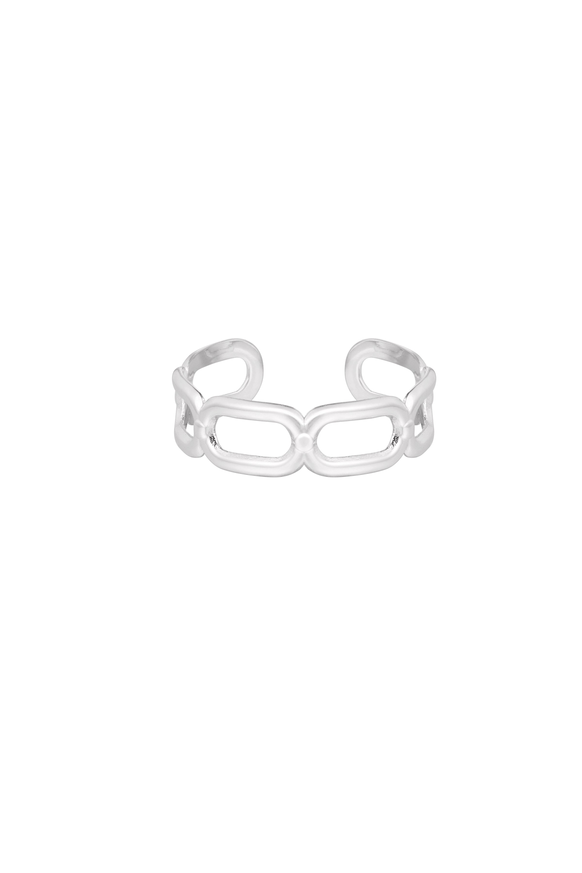 Ring elongated link - Silver Color color