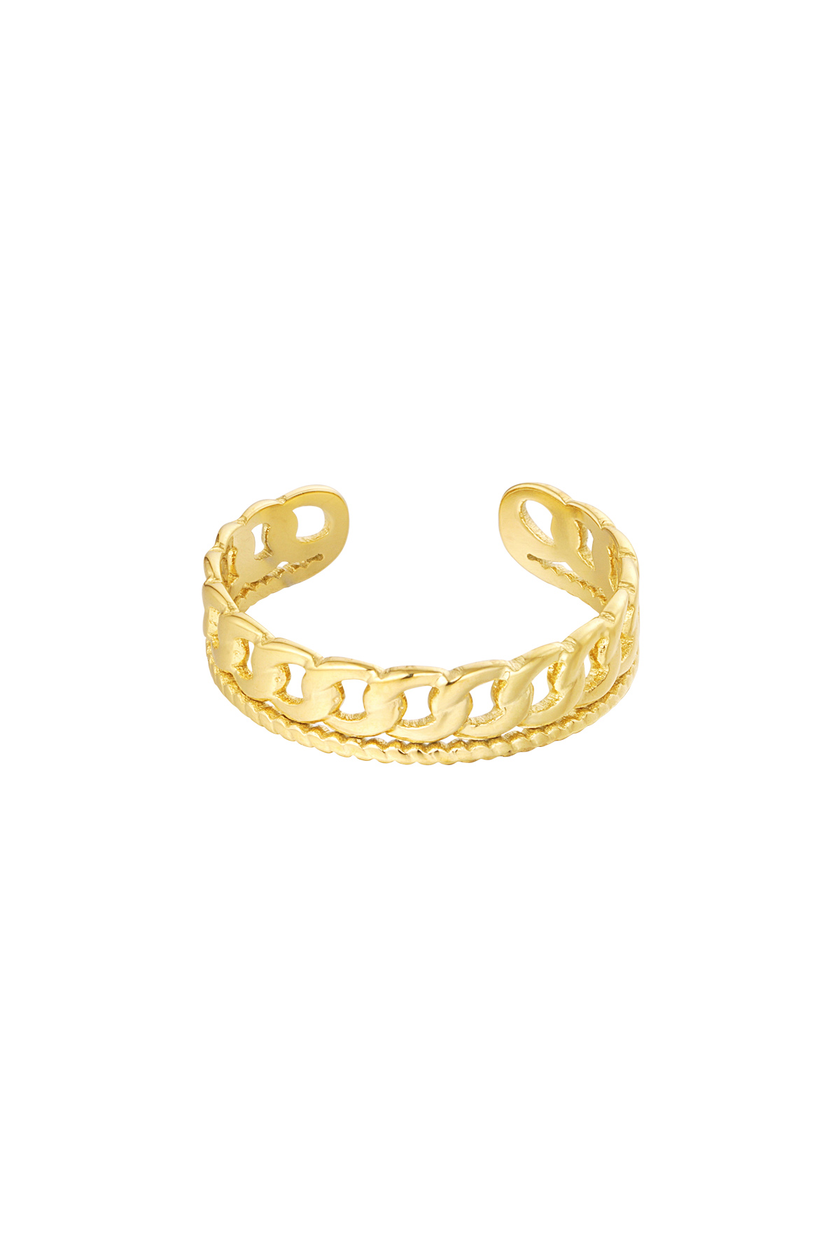 Ring double link - gold
