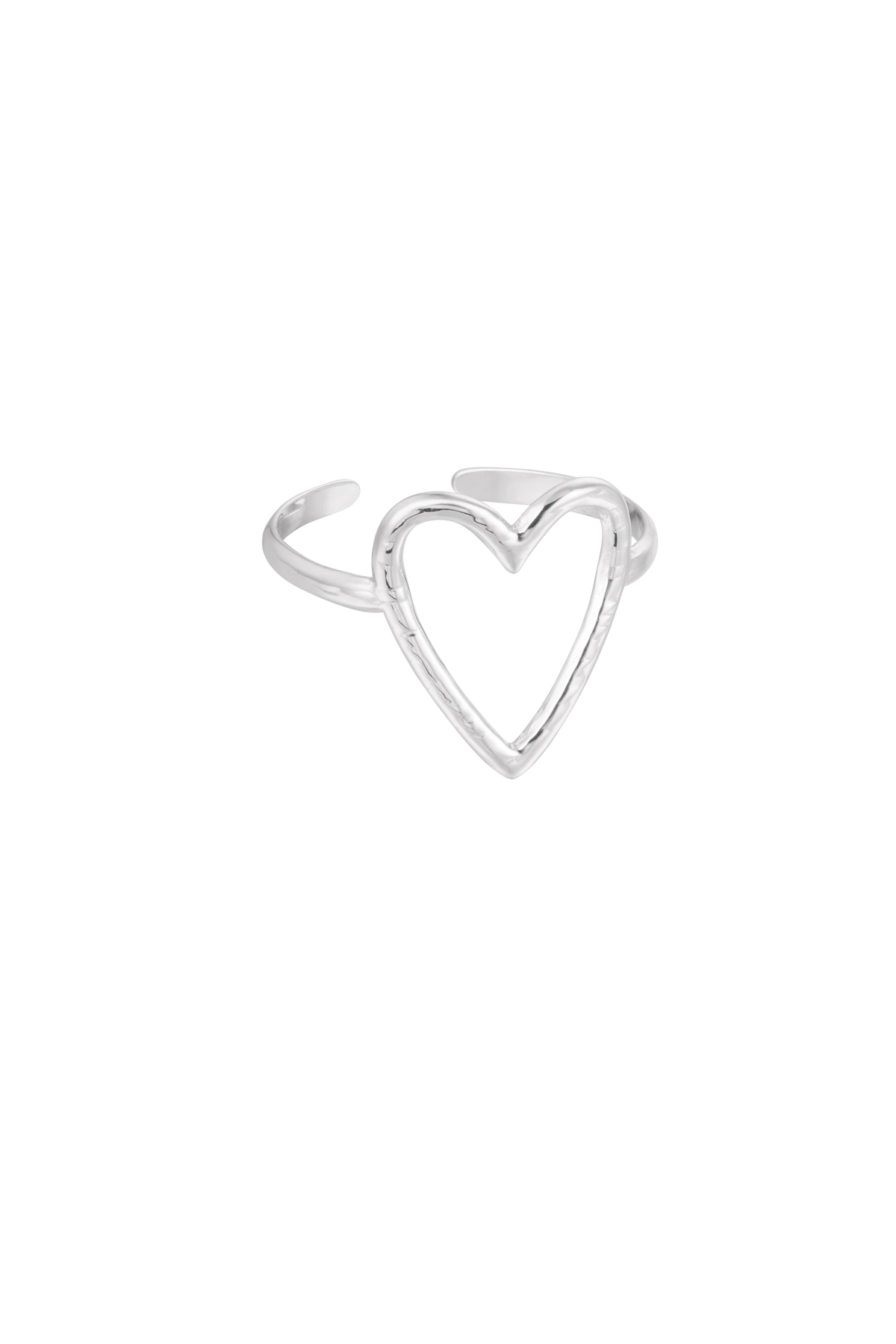 Anillo gran corazón - plata h5 