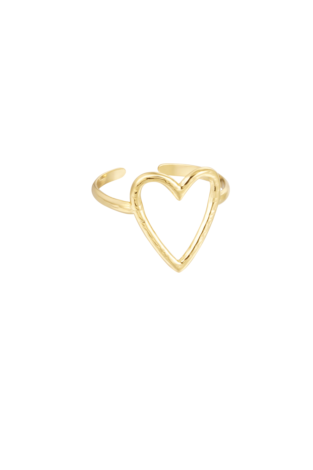 Ring big heart - Gold color