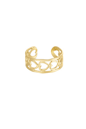 Ring hartjes met detail - goud h5 