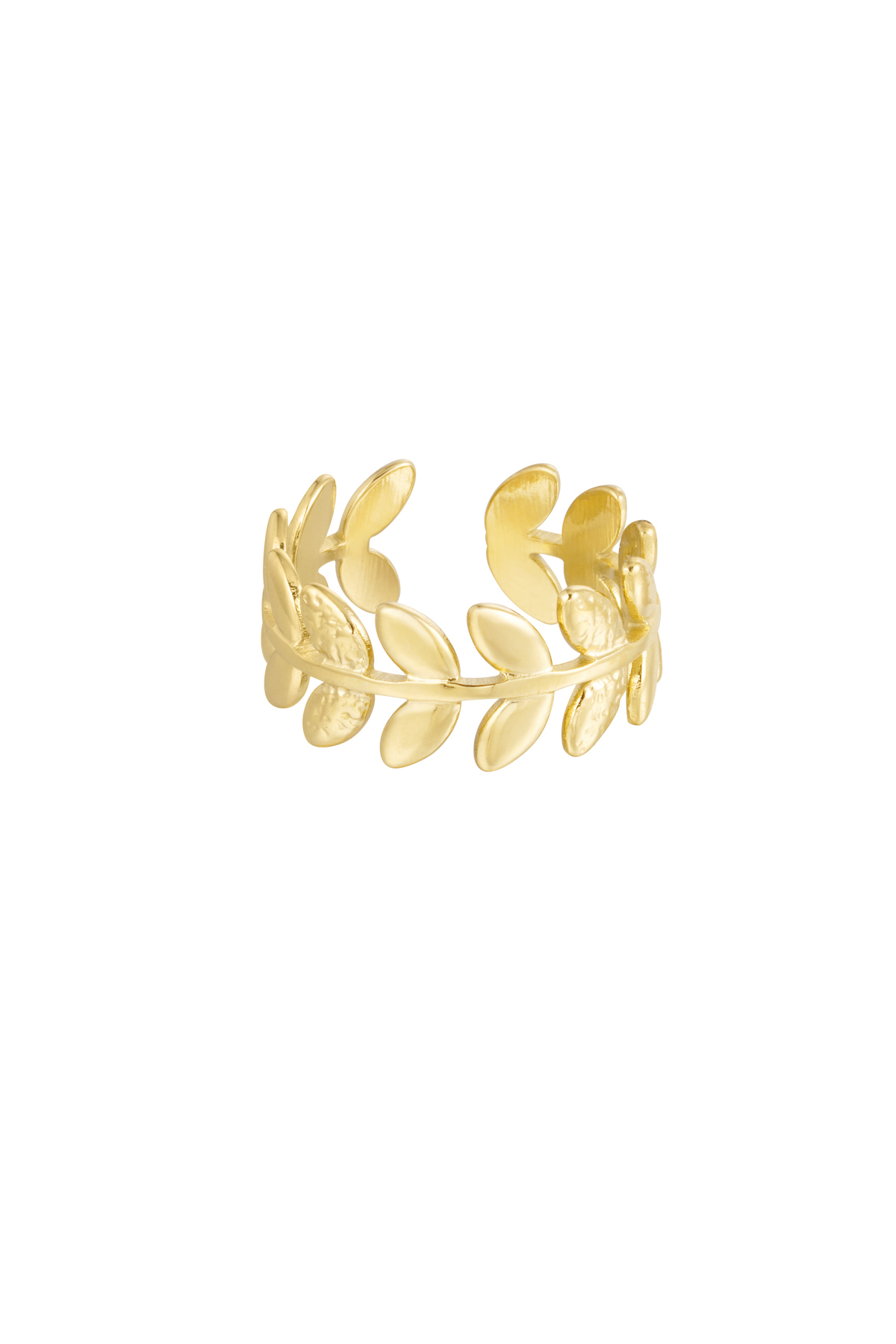 Bague feuilles - or