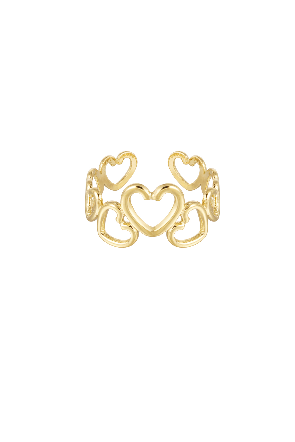 Ring hearts - gold