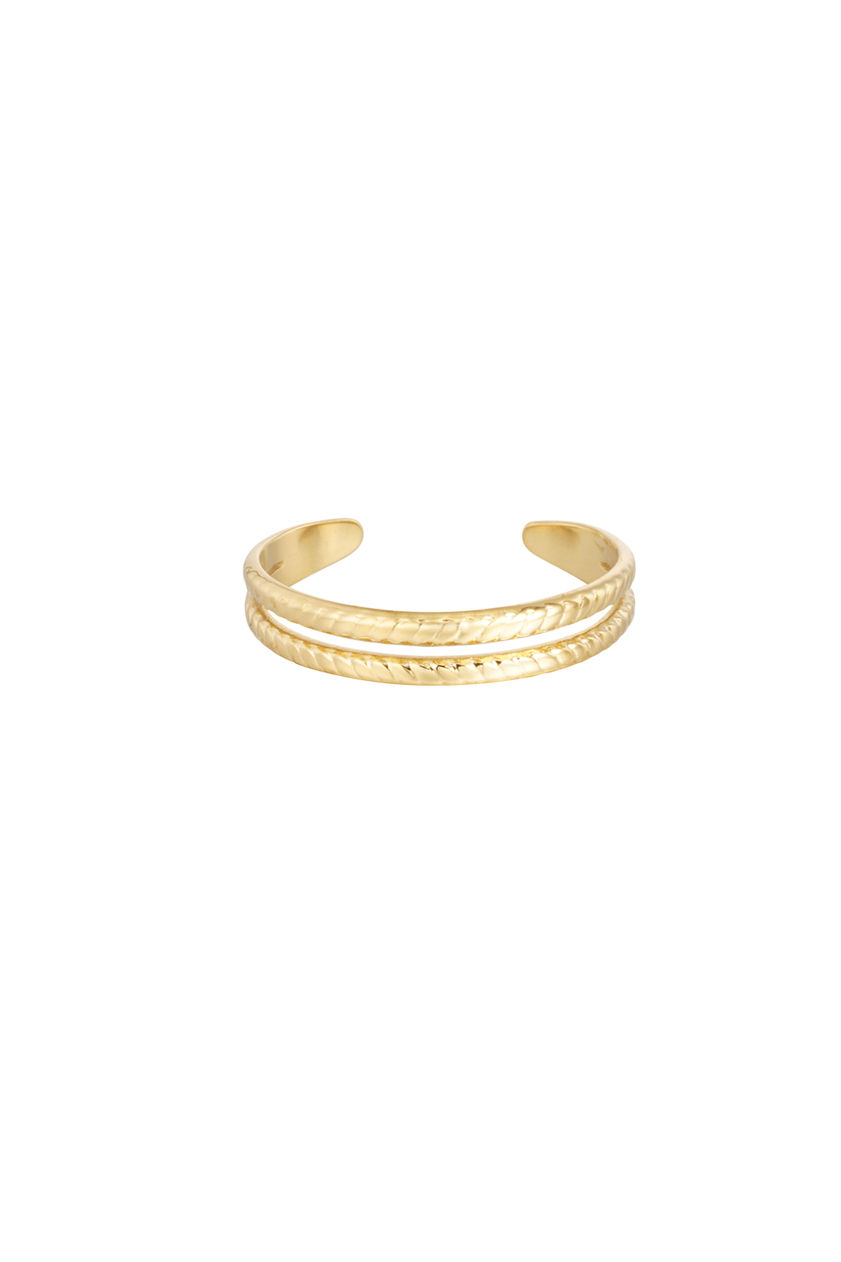 Ring dubbel gevlochten - goud
