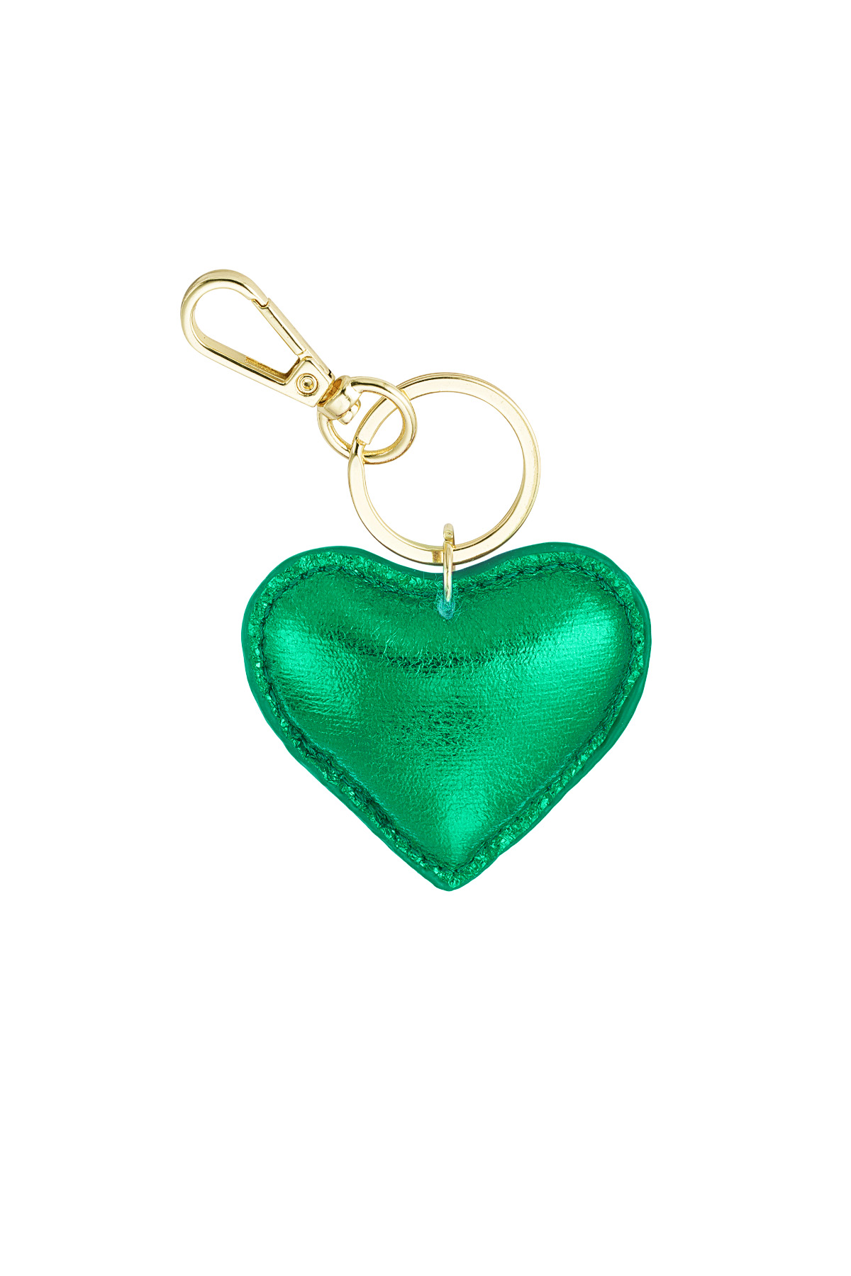 Keychain heart - green h5 