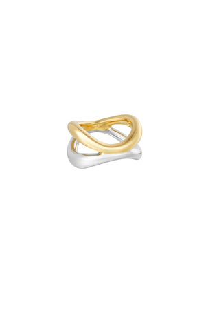 Ring verbunden - Gold/Silber h5 
