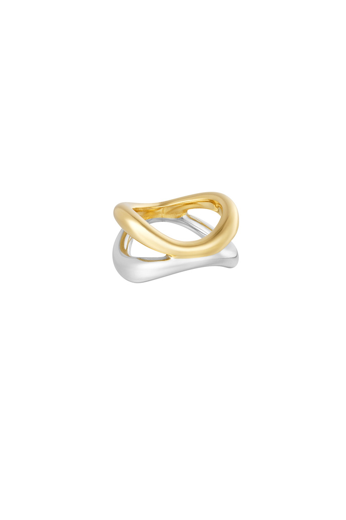 Ring verbunden - Gold/Silber 