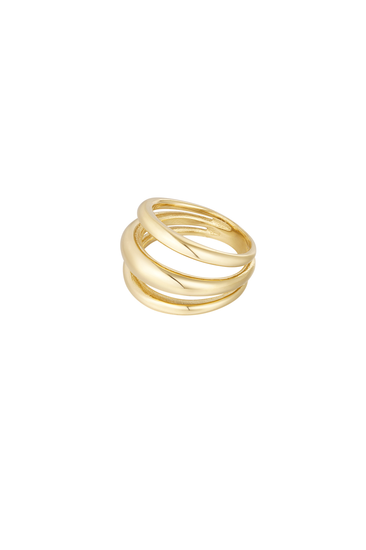 Ring dreischichtig - Goldfarbe 2