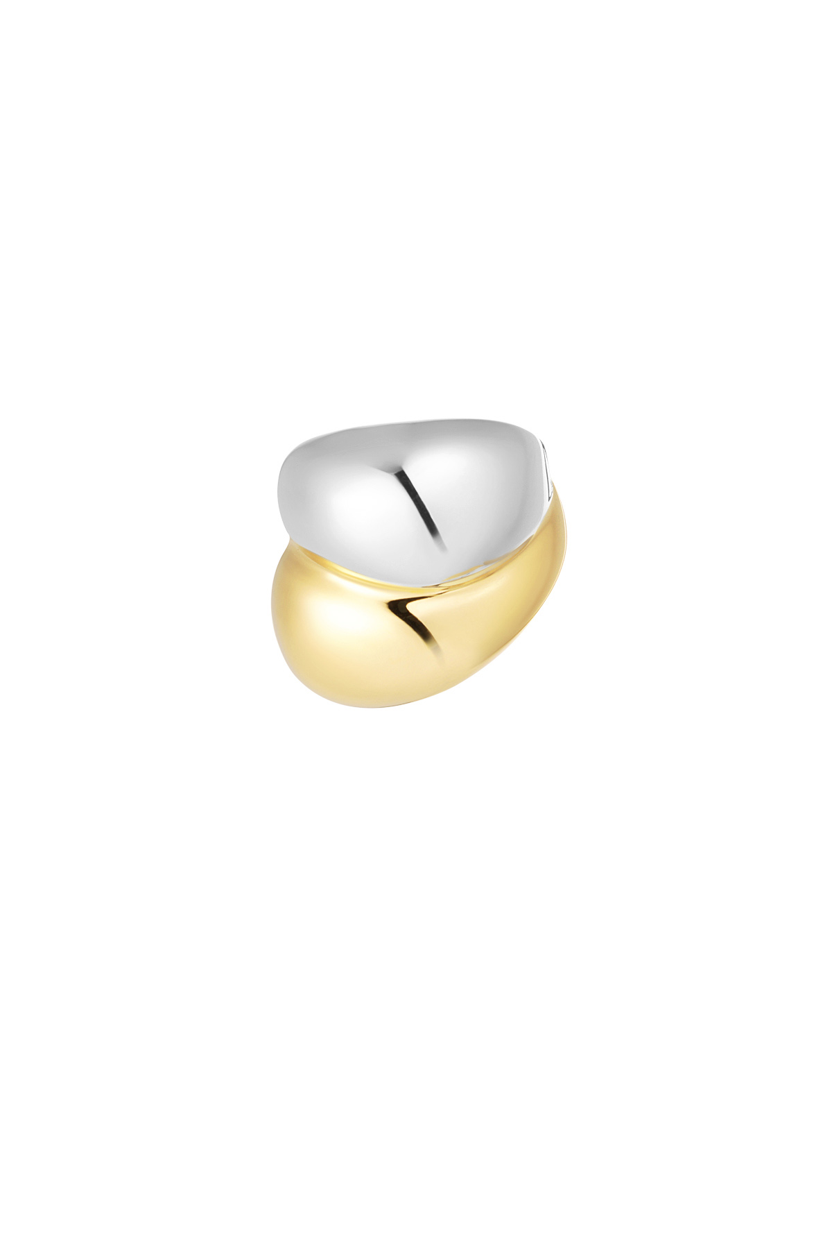 Ring dubbel - goud/zilver