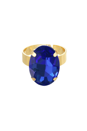 Ring glass bead - blue h5 