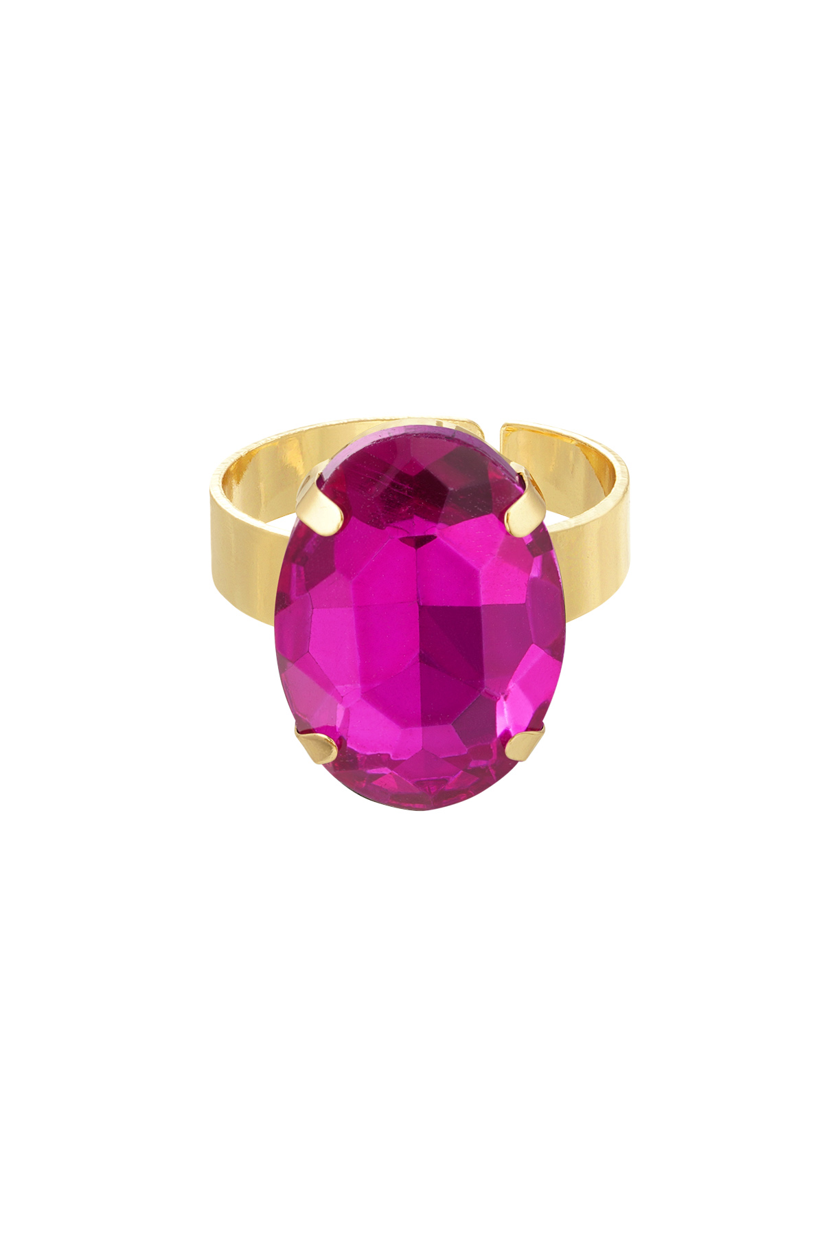Perla di vetro ad anello - rosa h5 
