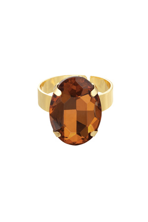 Ring glass bead - brown h5 